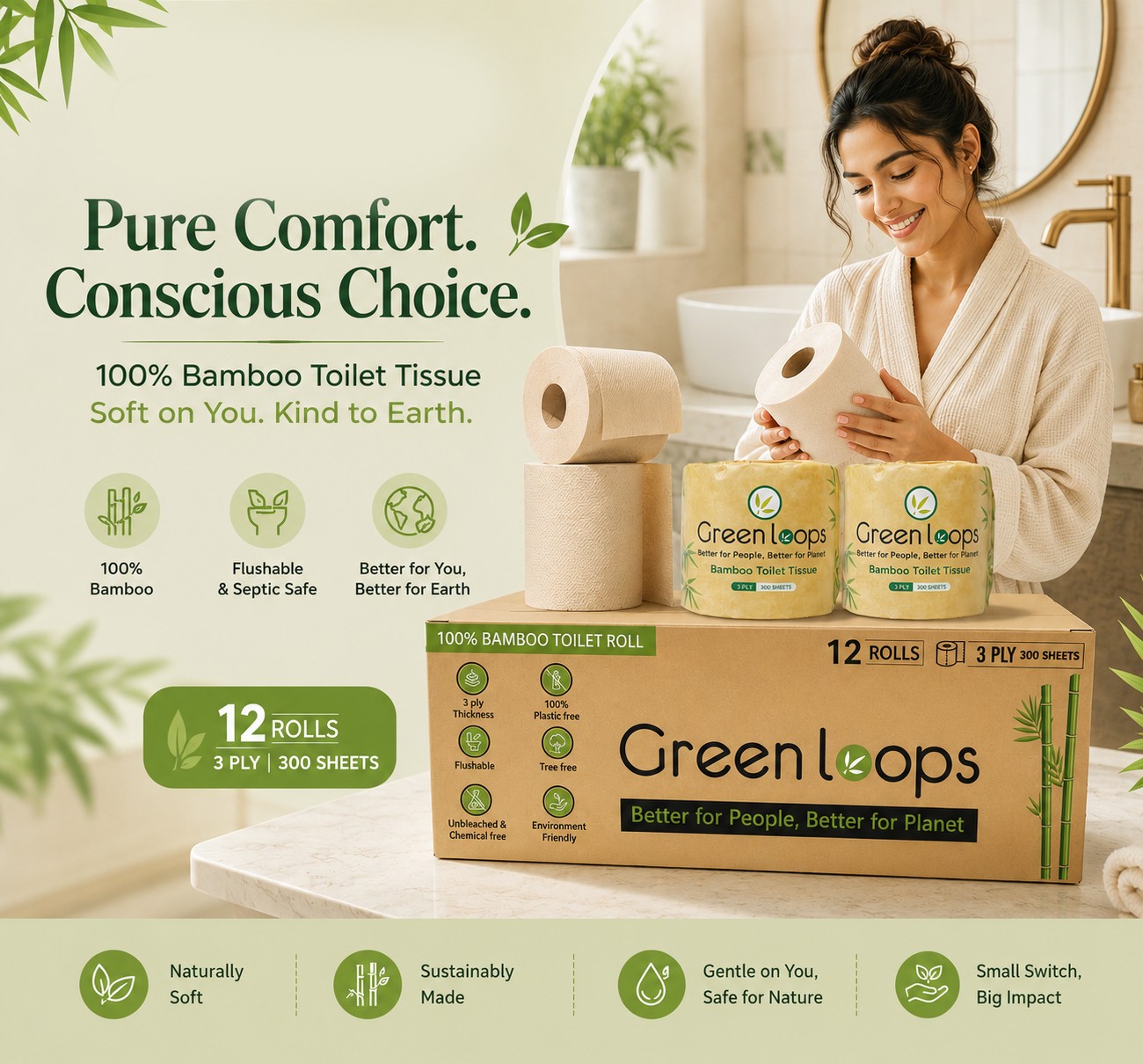 Bamboo Toilet Paper Roll