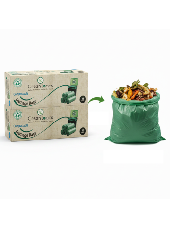 Compostable Garbage Bag Medium -19x21inches - 30bags -15Bag/Roll