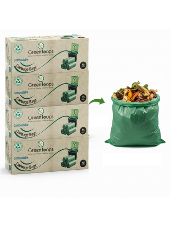 Compostable Garbage Bag Medium -19x21inches - 60bags -15Bag/Roll