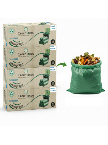 Compostable Garbage Bag Small-17x19inches - 60bags -15Bag/Roll