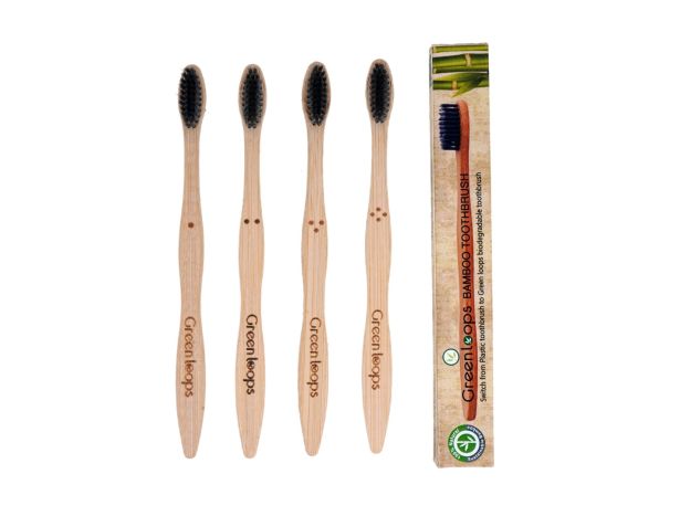 Bamboo Toothbrush Pack of 4 