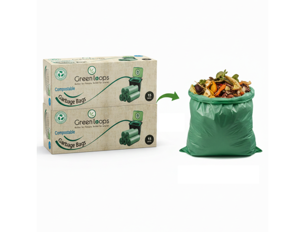 Compostable Garbage Bag Medium -19x21inches - 30bags -15Bag/Roll